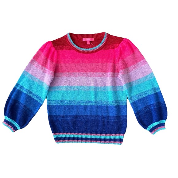 Lilly Pulitzer Hali Ombre Rainbow Sweater Womens Small Colorful Vacation Travel - Picture 9 of 9